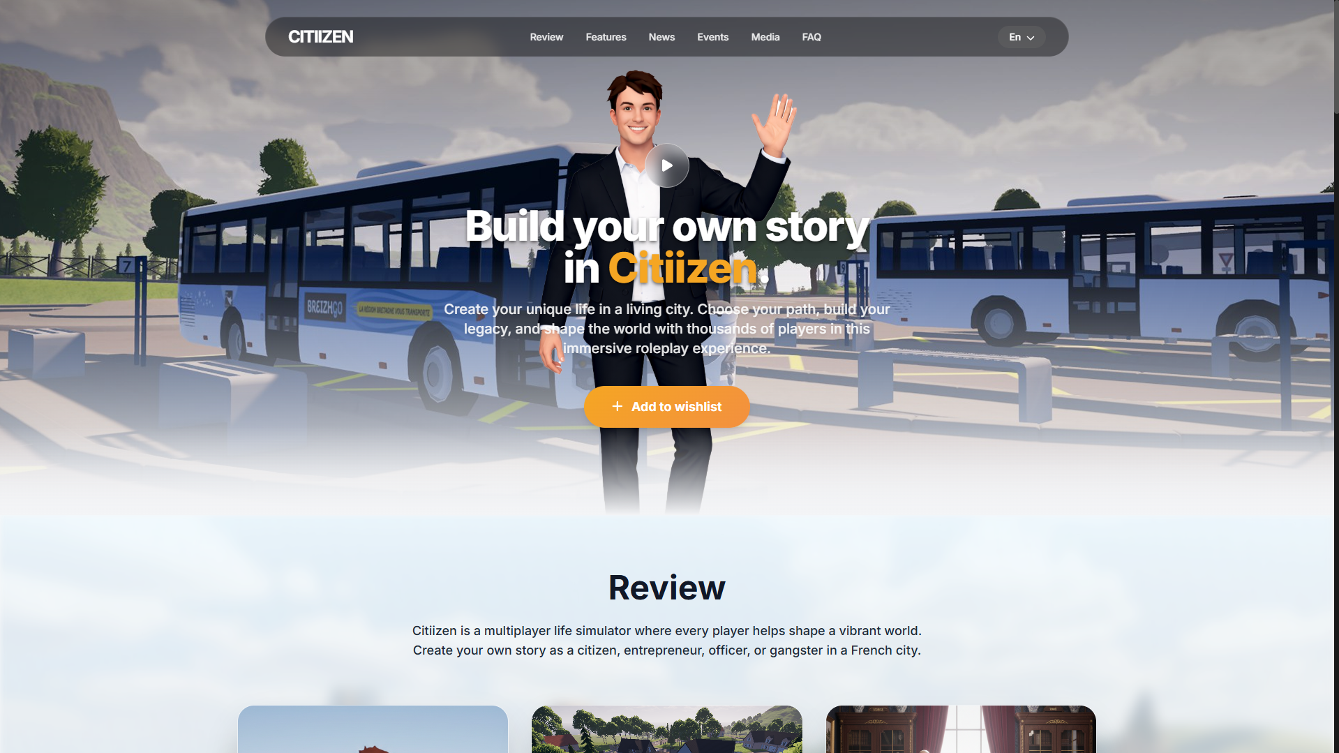 Aperçu du projet Site Citiizen.fr – Réalisation du site web citiizen.fr, jeu en développement